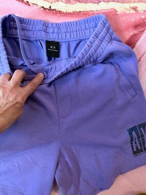 A/X Armani Exchange Men's Lavender Athletic Shorts with Logo